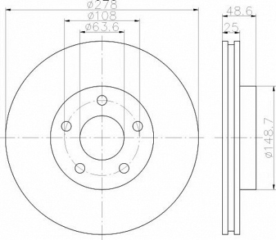 HELLA PAGID 8dd355117961 -  Тормозной диск